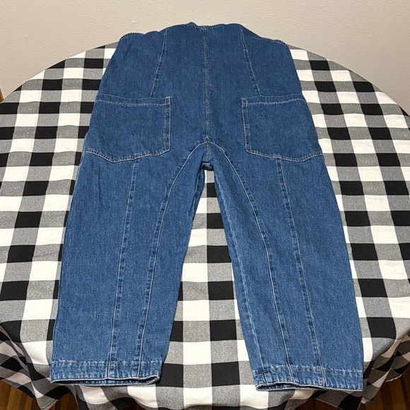 WE THE FREE People High Roller Jumpsuit Slouchy Denim Overall Oversized Women L - Picture 2 of 13